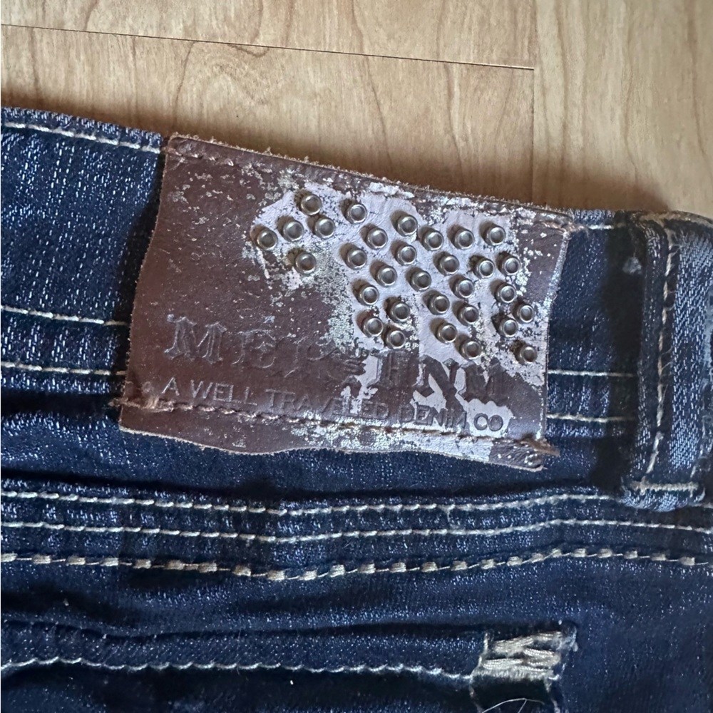 MEK DNM Dark Blue Denim Pants Embellished Pockets St Petersburg Boot Cut 32x34 - Picture 13 of 14